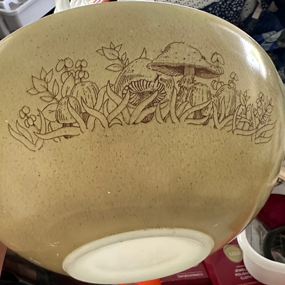 Vtg Pyrex Mushroom Forest Fancies Cinderella Nesting Bowl 444 4L Mid Century🍄‍🟫🍄